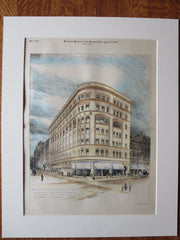 Donohoe Bldg, San Francisco, CA, 1890, A.Page Brown, Original Plan Hand Colored