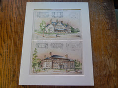 Grammar Schools, Melrose, MA, 1896, Original Hand Colored -