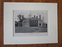 Amos Carver House, Exterior, Locust Valley, NY, Tooker & Marsh, 1921, Lithograph