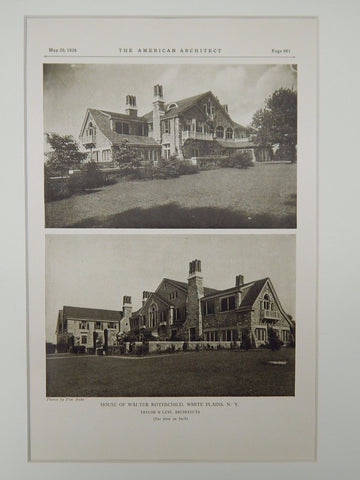 House of Walter Rothschild, White Plains, NY, 1928, Lithograph