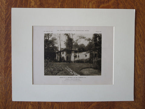 C.E. Maswell, Jr, Esq. House, Winnetka, IL, Russell S. Walcott, 1923, Lithograph