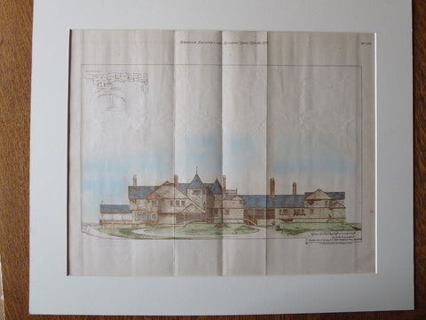A. Calden House, Lloyds Neck, Long Island, NY, 1879, Original Plan Hand Colored