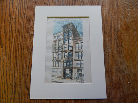 Ben Hagaman Store, State Street, Chicago, 1886. Hand Colored Original Plan