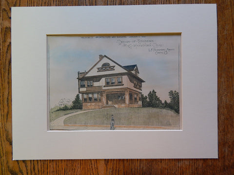 G Honshell Residence, Grandin Road, Cincinnati, Ohio, 1890, Original Plan