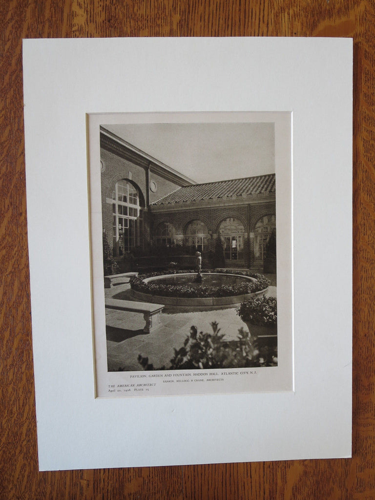 Haddon Hall Garden, Atlantic City, NJ, Rankin, Kellogg, Crane, 1926, Lithograph