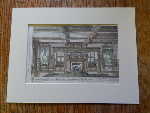 Dining Room, House for James Burden, Troy, New York, 1880, Original Plan