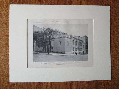 Fourth Church of Christ Scientist, New York, S. Beman, 1918, Lithograph