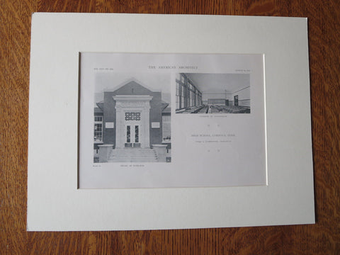 High School, Cordova, TN, Jones & Furbringer, 1918, Lithograph