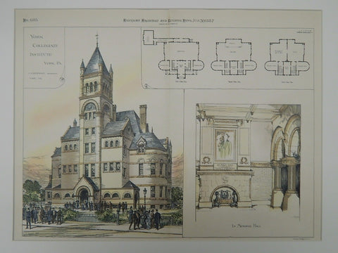 York Collegiate Institute, York, PA, 1887, Original Plan