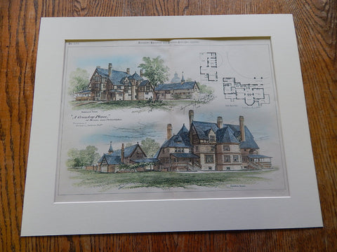 George Crawford House at Merion, Philadelphia, PA, 1886, Original Plan