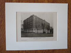 Bellerive Apt. Hotel Exterior, Kansas City, MO, P. J. Bradshaw, 1924, Lithograph