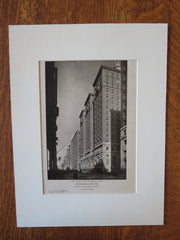 The Roosevelt, Exterior View, NY, George B.Post & Sons, 1924, Lithograph