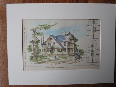 Double House for Charles H. Rutan, Brookline, MA, 1885, Original Plan
