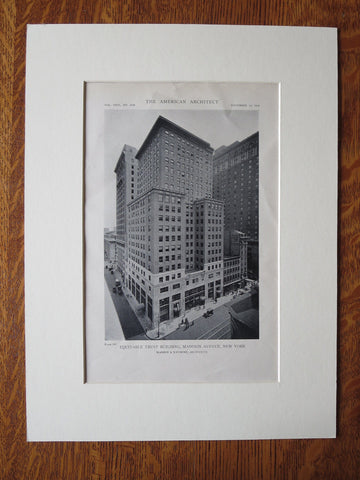 Equitable Trust, Madison Avenue, New York, Warren & Wetmore, 1918, Lithograph