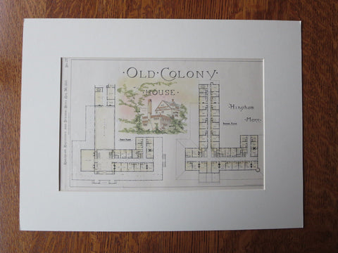 Old Colony House with floor plans, Hingham, MA, 1881, Original Plan