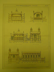 Elevations, Yale College Memorial Building, New Haven, CT, 1900, Original Plan