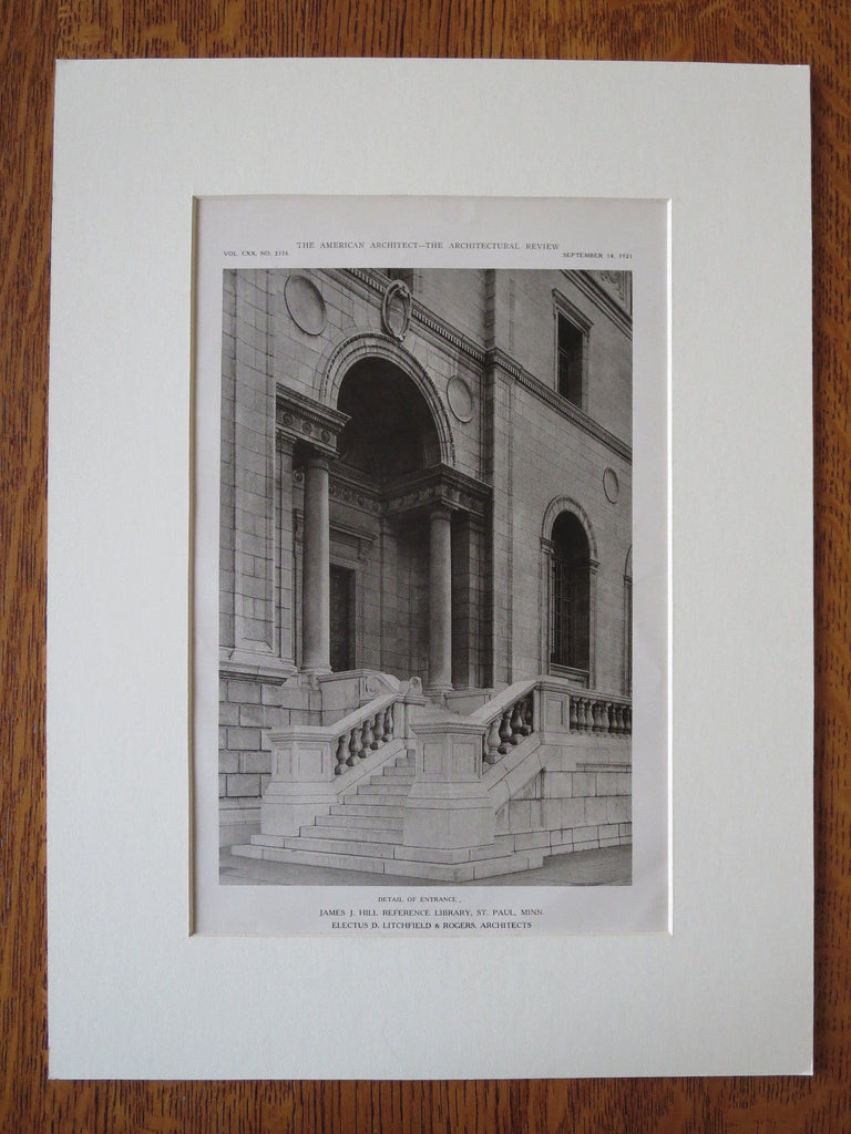 James J Hill Library, Entrance, St Paul, MN, Litchfield/Rogers, 1921 ...
