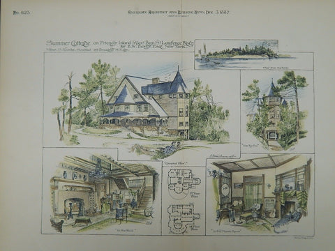 Summer Cottage for E. W. Dewey, Friendly Island, NY, 1887, Original Plan