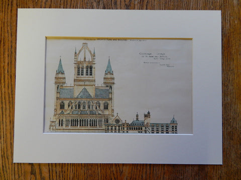 North Elevation, Cathedral Church of St. John the Divine, NY, 1890, Parfitt Bros