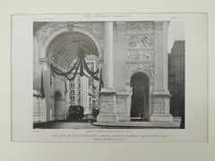 Detail, Arch of Victory on Fifth Avenue, New York, NY, 1919, Lithograph