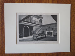 Amos Carver House, Interior, Locust Valley, NY, Tooker & Marsh, 1921, Lithograph