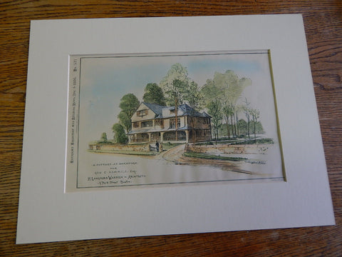 George Hammill Cottage, Saratoga, NY, by H. Langford Warren, 1886, Original Plan