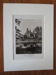 L.H. Shearman House, Exterior, Lakeville, NY, James O'Connor, 1921, Lithograph