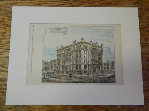 National German American Bank, St Paul, MN, 1884, G Wirth, Archt, Original Plan