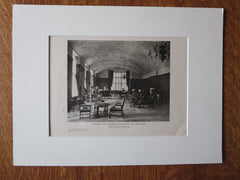 Lawyers' Club, Interior, U of MI, Ann Arbor, MI, York & Sawyer, 1924, Lithograph