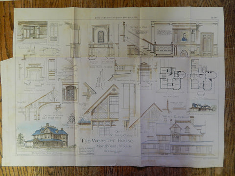 Webster House, Marshfield, MA, 1880, Wm Preston, Architect, Original Plan