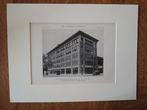 Lacassion Laboratories, St. Louis, MO, P.J. Bradshaw, Arch., 1918, Lithograph