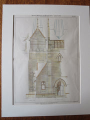 Church for Rev. T.P. Lucey, Northampton, MA, 1900, Original Plan Hand Colored