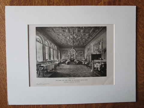 Park Lane Apartment House Hotel, NY, Schultze & Weaver, 1924, Lithograph