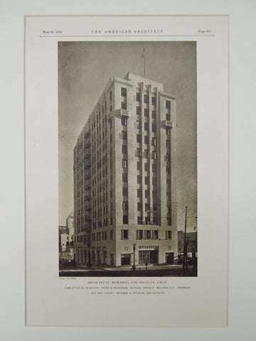 Architects' Building, Los Angeles, CA, 1928, Lithograph