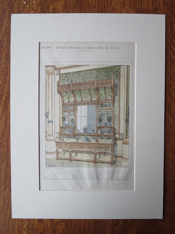 Buffet, Midland Grand Hotel, London, England, 1881, Original Plan. Sir G. Scott