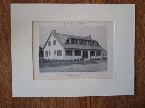 D.J. Holland House, Jamaica Plain, MA, Willard D. Brown, Arch., 1918, Lithograph