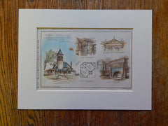 Dedham Station, Boston & Providence RR, MA, 1885. Sturgis/Brigham. Original Plan