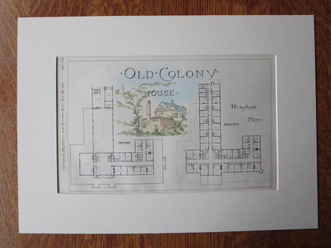 Old Colony House, Hingham, MA, 1881, Original Plan