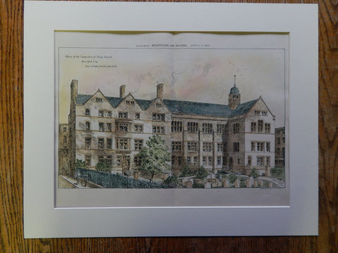 Offices, Trinity Church, New York, NY, Chas. Haight, Archt., 1890, Original Plan
