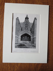 High School, Entrance, Marlin, TX, Glenn Allen, Archt., 1905, Lithograph