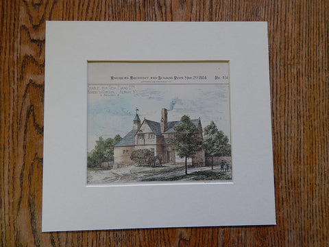 Stable, George Evans, Albany, NY, 1884, Robert Gibson, Architect, Original Plan