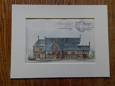 St Mark's Church, Islip, Long Island, NY, 1880, R M Hunt, Archt., Original Plan