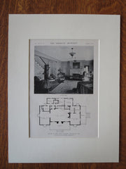L. Gassner House, Interior, Hillsboro, CA, S. Schnaittacher, 1921, Lithograph