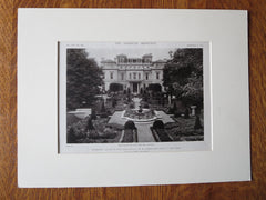 De Lemar Estate, Forecourt, Glen Cove, LI, NY, C Gilbert, 1919, Lithograph