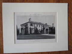 H Bellas Hess House, Exterior, Huntington, NY, Howells/Stokes, 1921, Lithograph