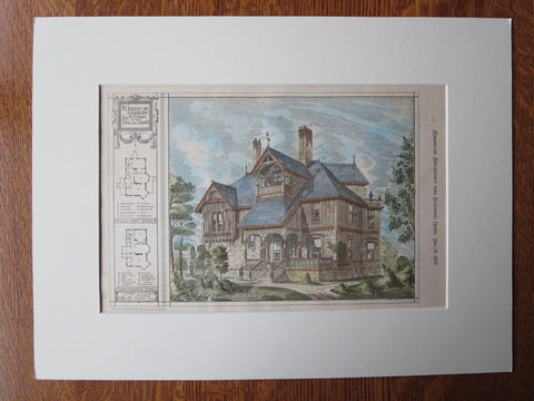 Mrs. S.J. Nowell House, Winchester, MA, 1878, Original Plan. Ober & Rand