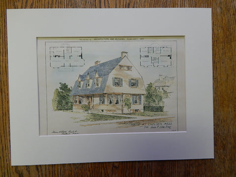 House, John Low, Chelsea, MA, Steven Cobb, Archt., 1890, Original Plan