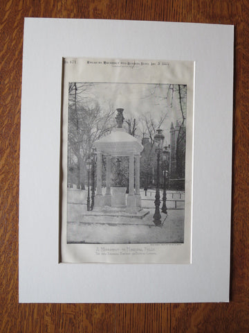 Monument, Municipal Folly, Boston Common, Boston, MA, 1905, Lithograph