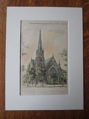 Broad Street M.E. Church, Columbus, OH, 1887, Original Plan. J.W. Yost, Arch