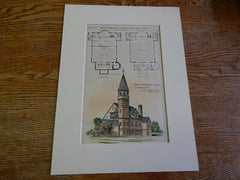 Murray Universalist Church, Attleboro, MA, Gould & Angell, 1886, Original Plan